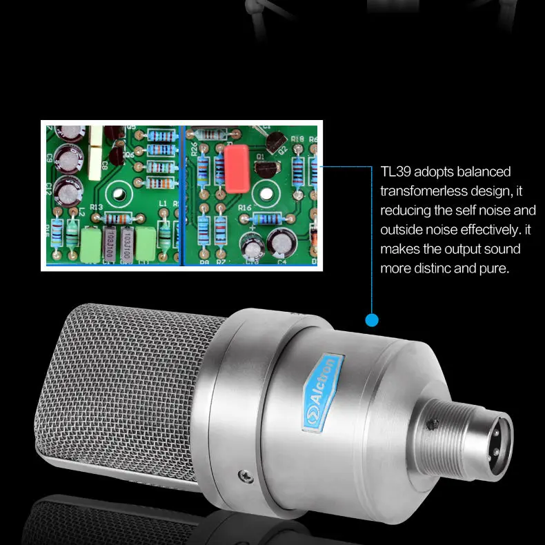 Alctron TL39 большой Мембранный Микрофон, Студийный конденсаторный микрофон, для записи и вещания