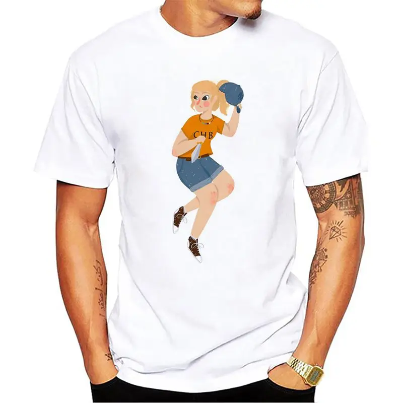 

2018 new style summer Cute Annabeth short sleeve T-shirt men's small fresh casual tees tops male white T shirt