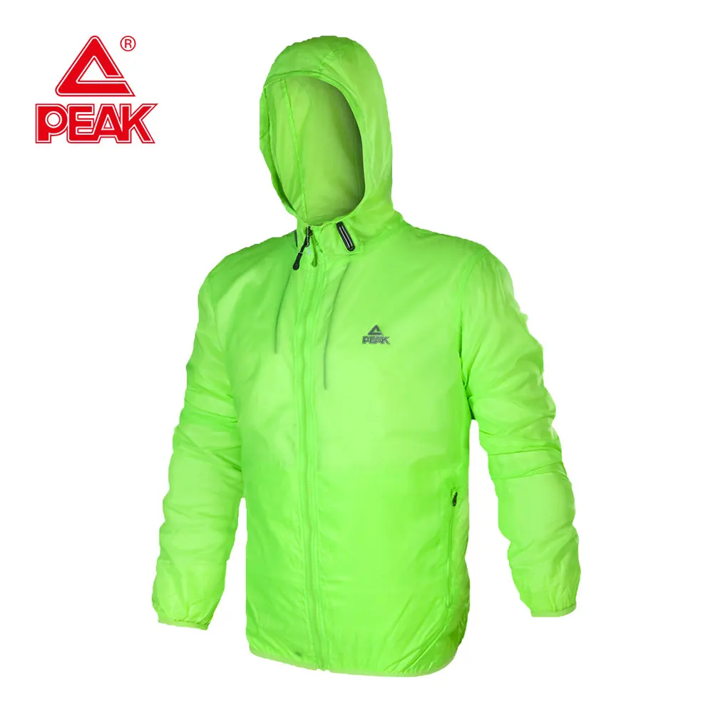 PEAK SPORT Men Running Windbreaker Jacket Mens Hooded Track Jacket Sport Coats Lightweight Waterproof Sun & UV Protection Jacket