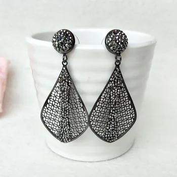 

5Pairs Fashion leaf shape earrings Paved Rhinestone Crystal Charm Dangle earrings Jewelry for women ER462