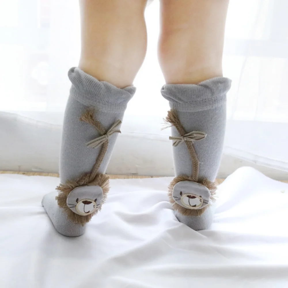 Xiaying Smile/Новинка года, весенне-осенние носки для малышей с рисунком льва носки для малышей 0-1-3 лет свободные хлопковые детские носки - Цвет: Style 1