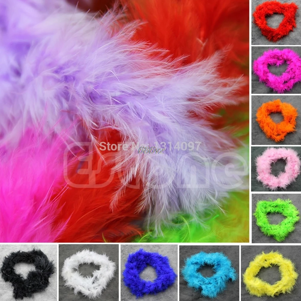 

1 PC arious Colours 2Meters Marabou Feather Boa For Burlesque Boas Fancy Dress Party N28 Drop Ship
