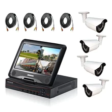 HD 720P 4ch LCD AHD DVR Kit for security Camera System with 10.1 inch LCD Screen