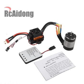 

RC Upgrade Waterproof 3650 3300KV Motor with 45A Waterproof ESC For 1/10 RC Car Boat Parts Brushless Motor ESC Programming Card