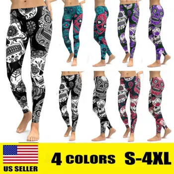 

Hirigin 2017 New Fashion US New Women Skinny Fitness Leggings Printing Mid Waist Pants