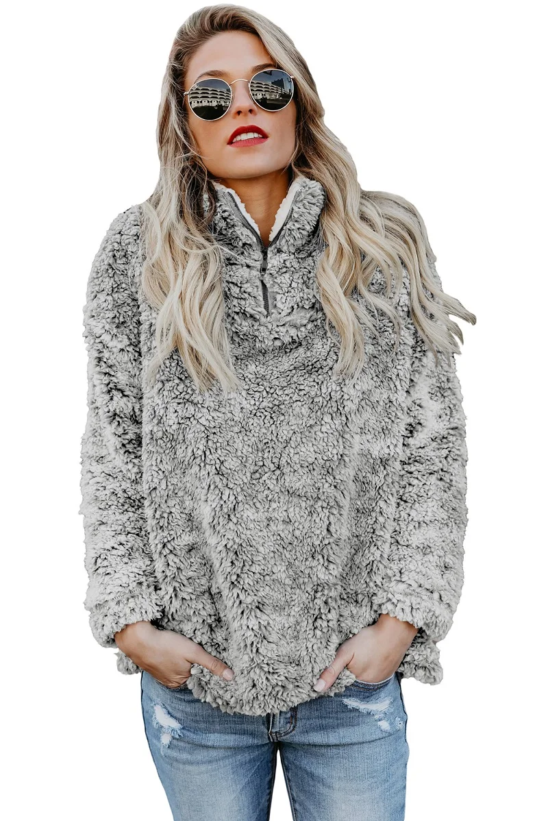 Gray-Zipper-Fleece-Pullover-Coat-LC85154-11-1