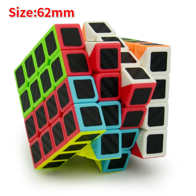 Lefun Cube style 4x4x4 Speedcube матовая наклейка меньше с черным Карбоновым волокном наклейка куб пазл игрушки для детей