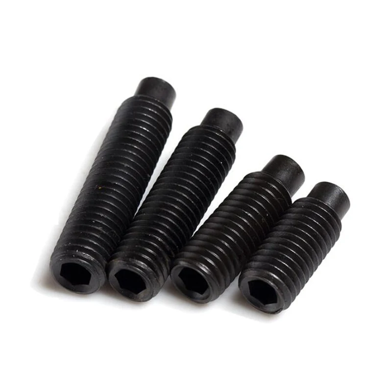 100Pcs Set Screws M3 M4 M5 M6 M8 With Dog Point Alloy Steel Hex Socket