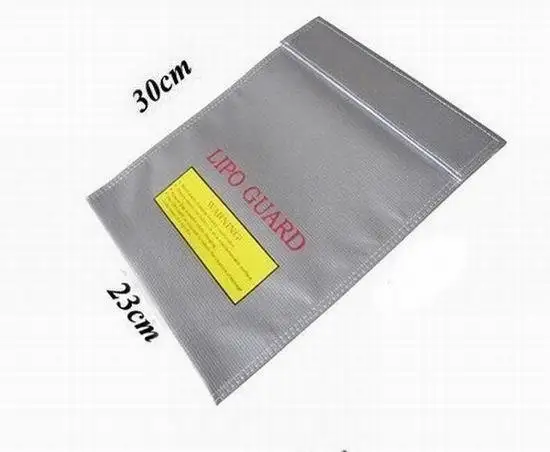 

New 5 Pieces/ Lot New Silver LiPo RC Battery Safe Guard Bag Charging Sack Save Pack 300 x 230 mm