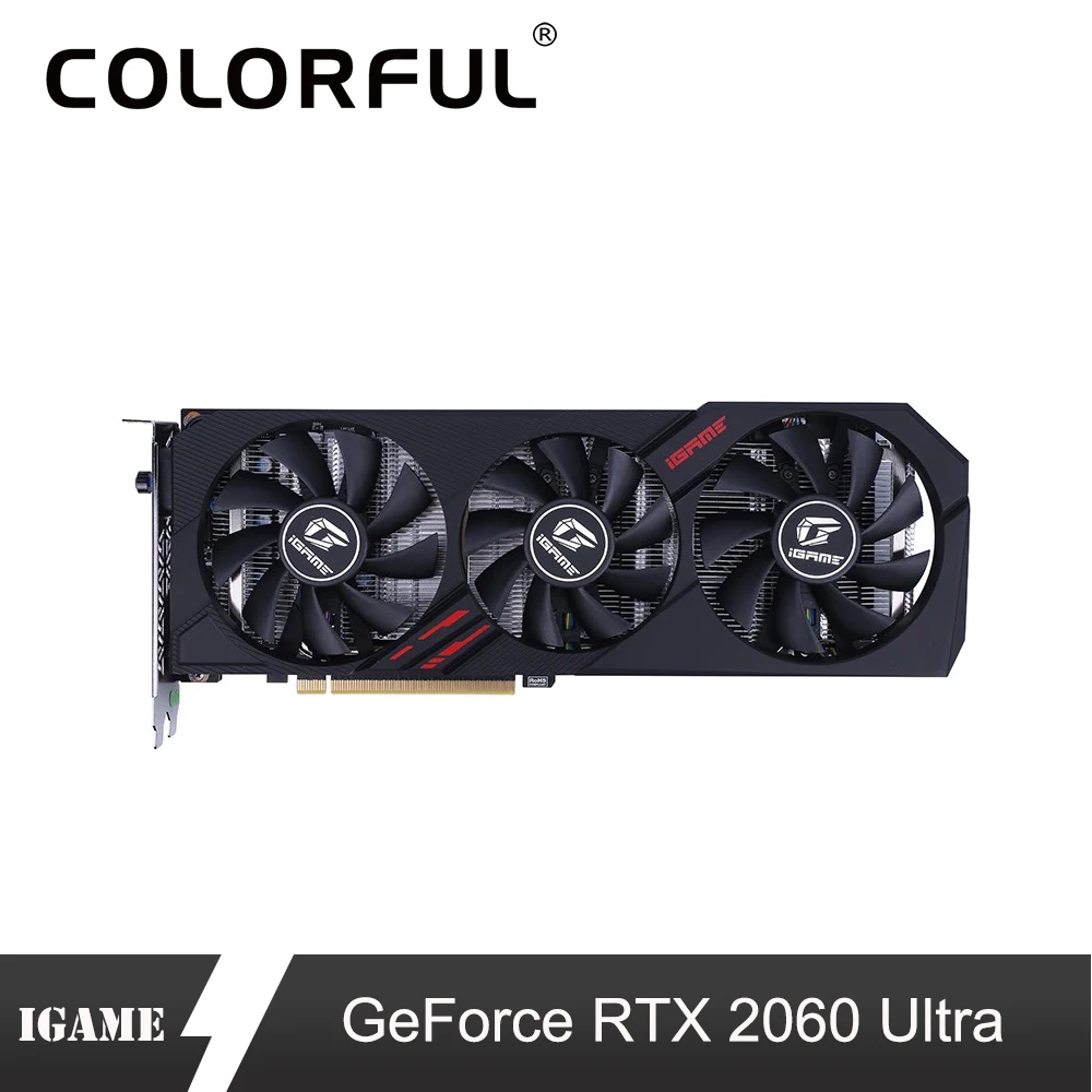 Цветная видеокарта GeForce RTX 2060 Ultra Nvidia GDDR6 6G iGame GPU видеокарты 1365 1680 МГц PCI E 3 0 HDMI для