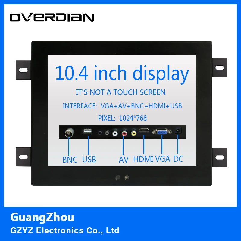

10.4/10"VGA/HDMI/BNC/AV/USB interface Non-touch Screen Computer Monitor Metal Shell Embedded Lcd Monitor1024*768 Hanger Fixed