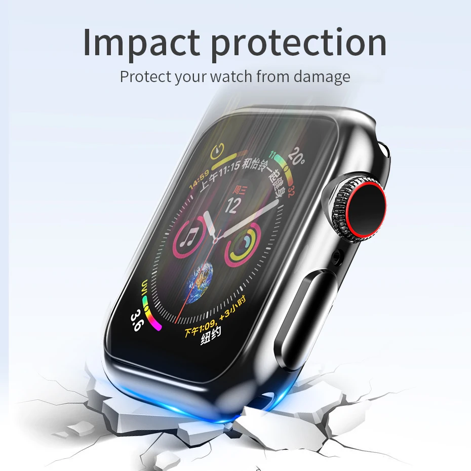 HOCO Ультратонкий разноцветный чехол для Apple Watch 5 44 мм 40 Силиконовый мягкий Iwatch
