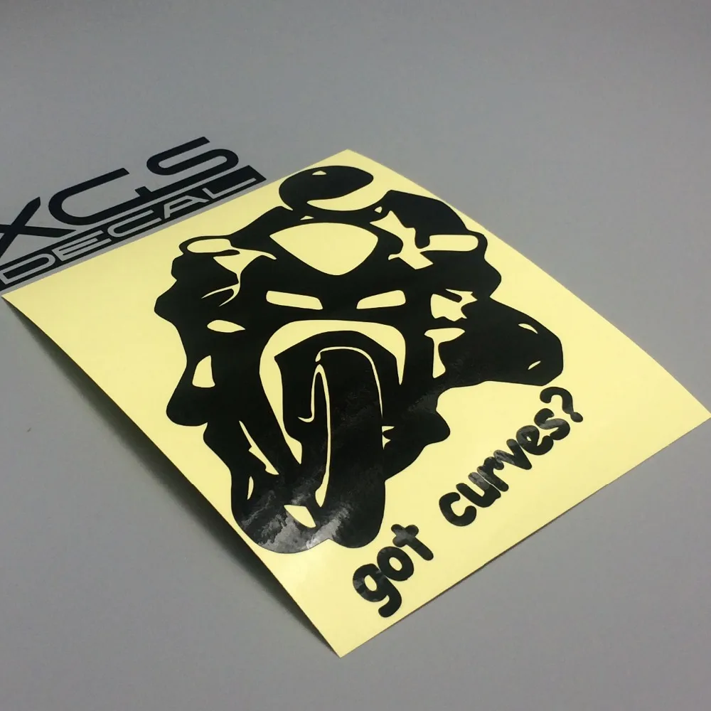 XGS DECAL Car decal cool biker got curves 12cm x 14cm motorcycle car