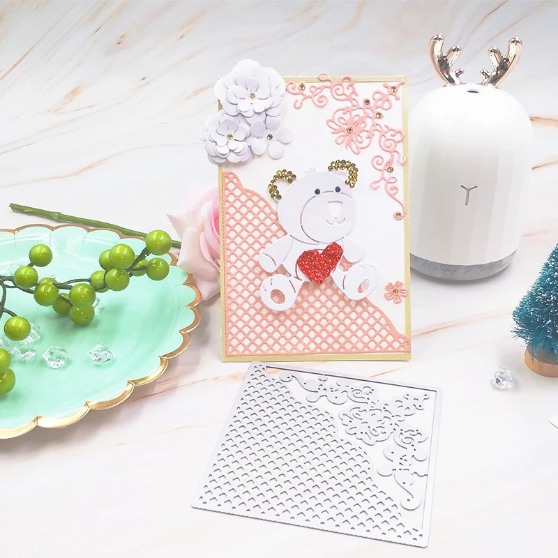 

Craft metal cutting dies cut die mold Square mesh lace frame Scrapbook paper craft knife mould blade punch stencils dies