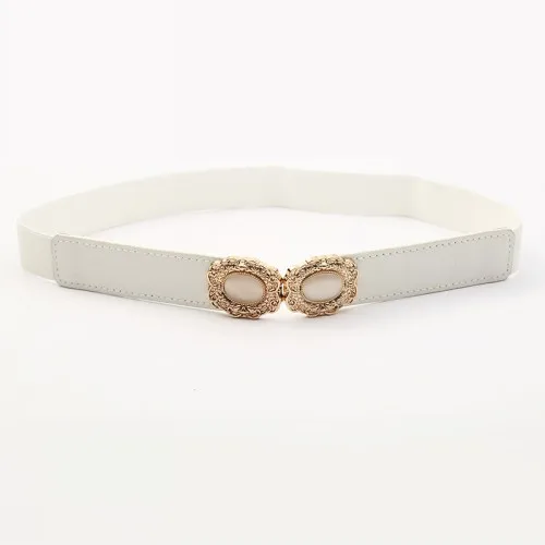 White-2D Cody steel пояс модные женские короткие трикотажные конфетные цвета оплетка Женский Повседневный ремень высокого качества ремень платье дамы - Цвет: White-2D
