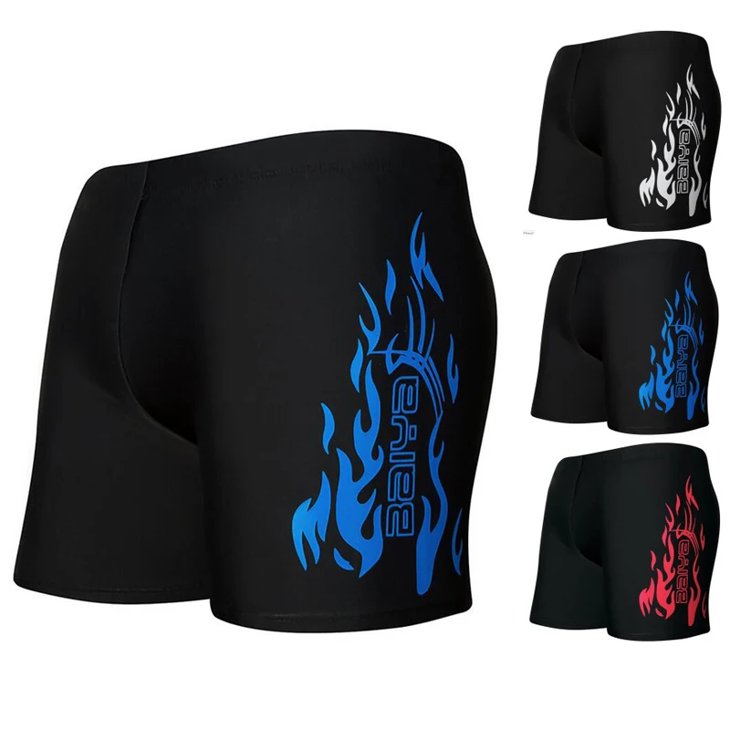 

Big Flame Pattern Men Male Swimming Swimwear Boxer Shorts Bathing Suit Trunks Swim Beach Wear Briefs Swimsuit Beachwear 3 Colors
