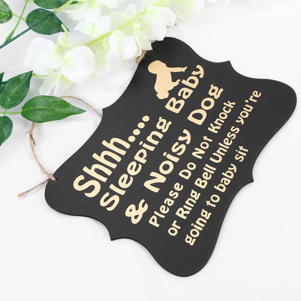 

Nordic Door wooden plaque Sleeping Baby Door Sign Letter Pendant Tag Door Wall Hanging Wood Poster Please