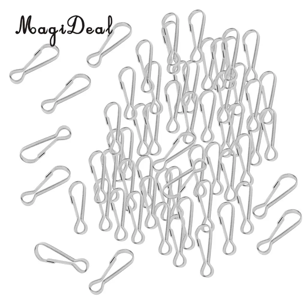 100pcs Stainless Steel Carabiners Spring Snap Clasp Outdoor Hardware 16/20/28/32/40mm for Climbing Caving Hiking Fishing Acces