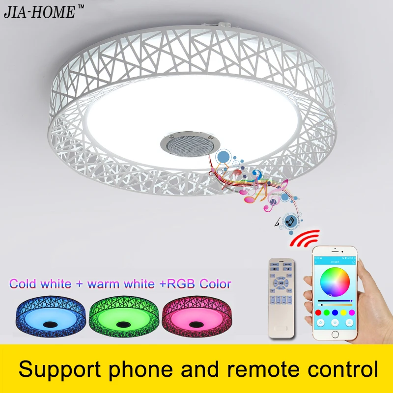 Music Led light ceiling with Bluetooth speaker and remote control Music round flush mount lamp for office ceiling light fixtures