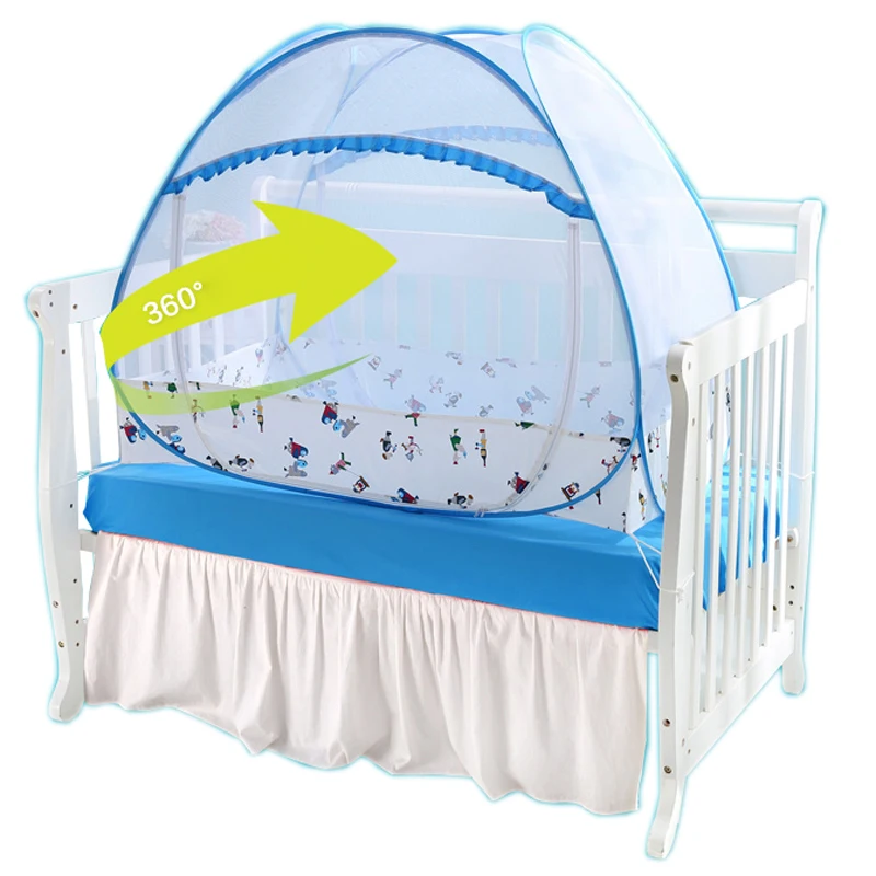 Blue Pink Travel Folding Crib Netting Tent No installation Baby Bed Mosquito Net All around
