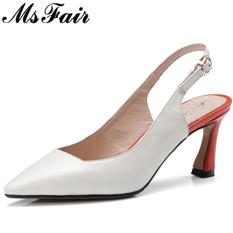 

MsFair Pointed Toe Thin Heels Women Sandals Fashion Mixed Colors High Heel Sandals 2018 New Summer Casual Buckle Women's Sandals