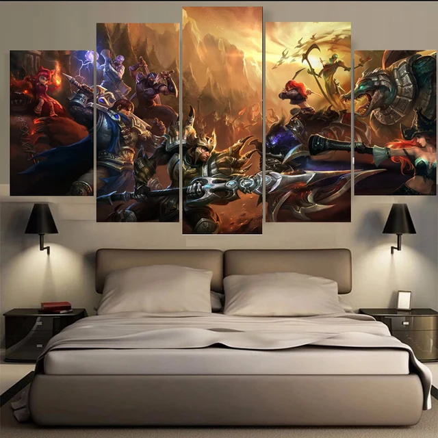 5 pieces one set game figure bedroom painting wall art home