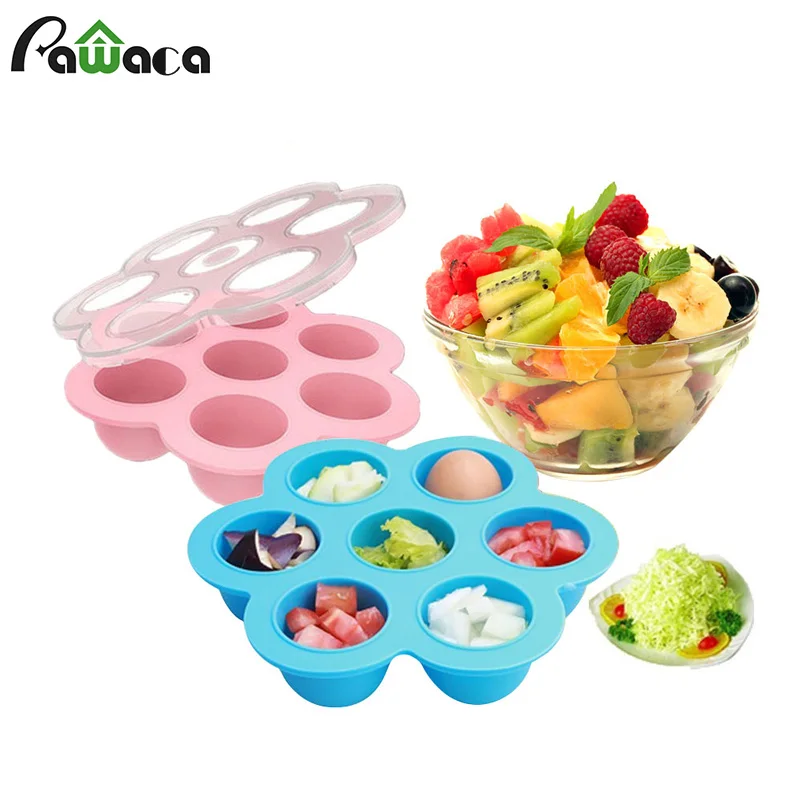 

Silicone Egg Bites Molds Food Freezer for Baby Food Storage Container Ice Cube Trays with Lid for Instant Pot Accessories 4color