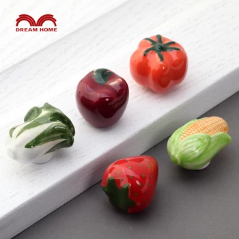

Ceramic Pull Baby Child Cute Children's Room Furniture Drawer Handle Fruit and Vegetable Clothing Shoe Cabinet Door Drawer Pull
