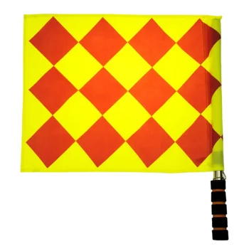 

2pcs Economic Drop Ship Football Match Referee Flags Patchwork Waterproof Cloth Stainless Steel Tube Foam Soccer Accessories