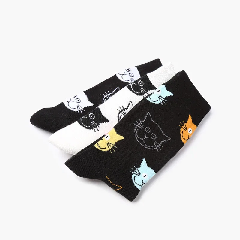 2018 New Women Cotton Socks Cat Cartoon Animal Funny Socks Cute Lovely Colorful Fashion Socks Meias