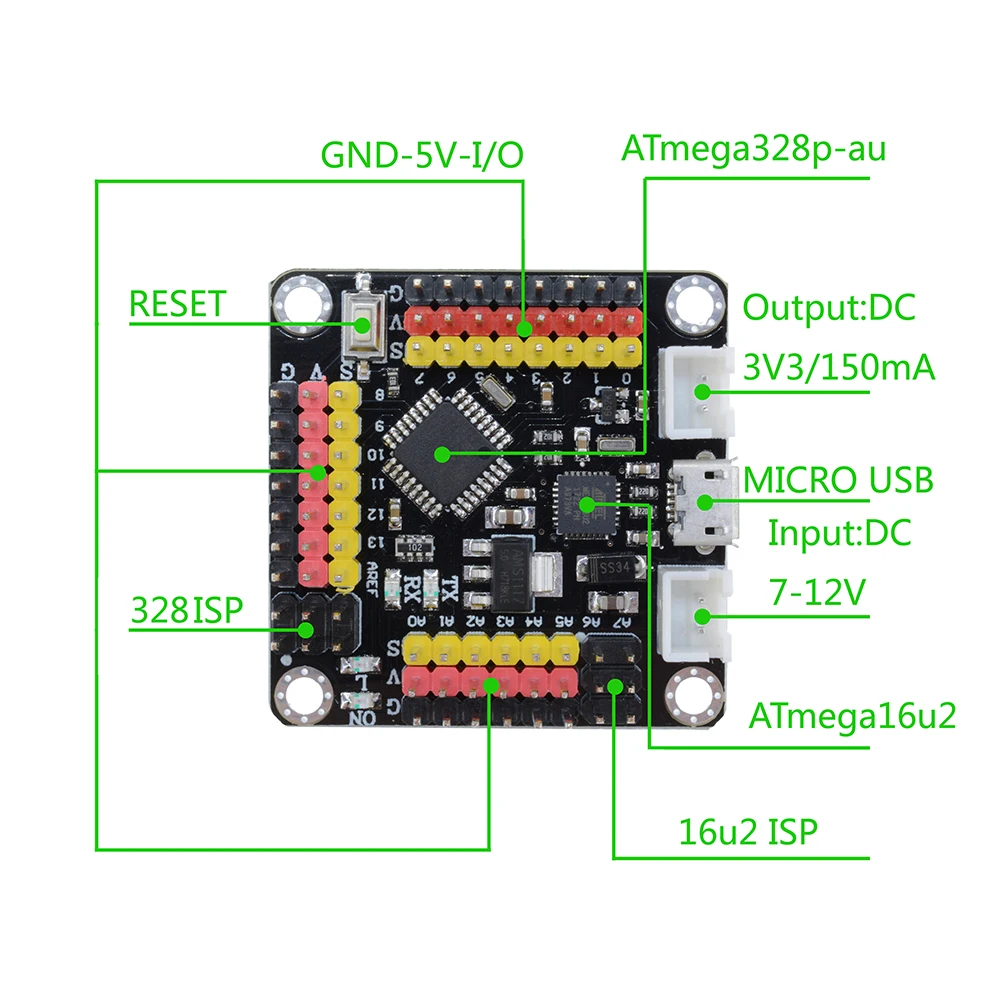 ATMEGA16U2 Micro USB Atmega328 Atmega328P Mega328 Сильный Мини UNO R3 микроконтроллер платы модуль для Arduino UNO R3 One Nano