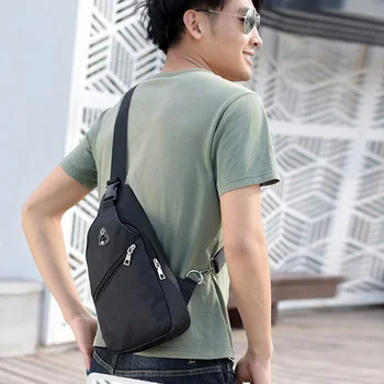 

NIBESSER Bag Men Chest USB Backbag Travel Organizer Multi-pocket Chest Cross Body Bag Male Bag