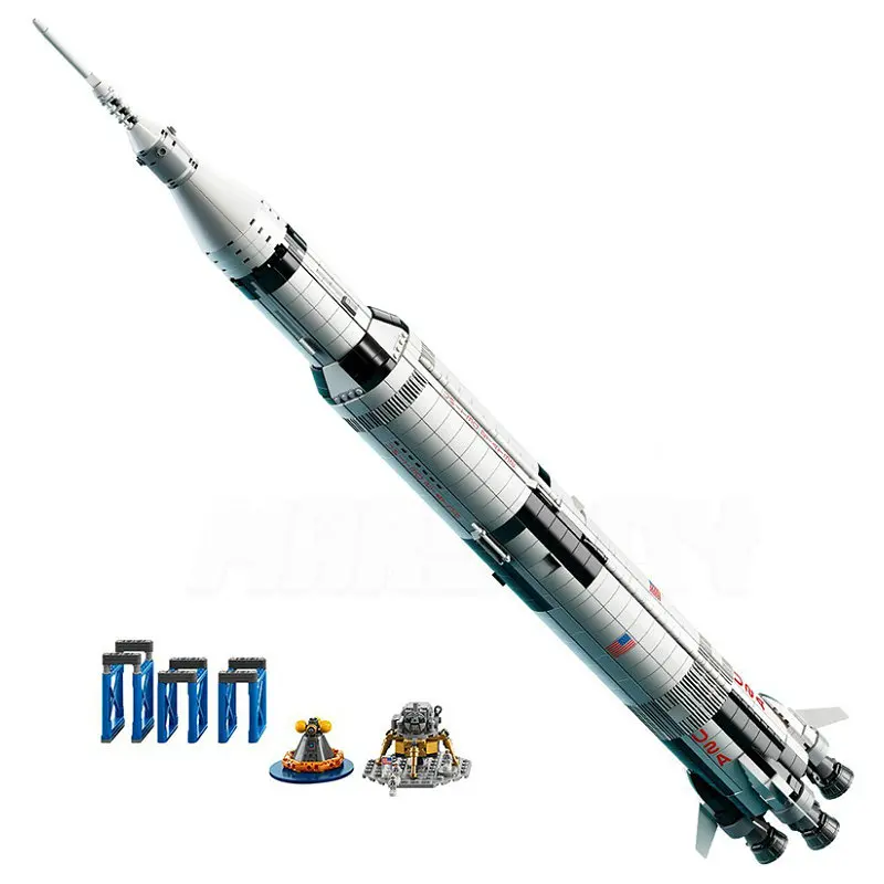 

2009PCS Creative Series The Apollo Saturn V Launch Vehicle Set Expedition Model Building Blocks Educational Toys Set Bricks
