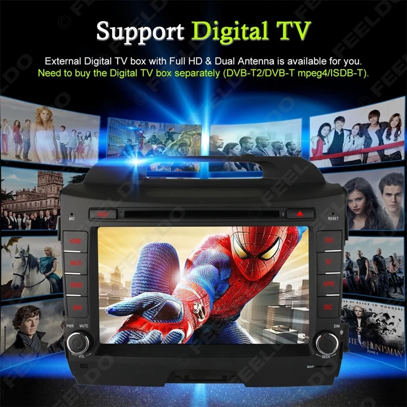 Best FEELDO 8" Android 6.0 (64bit) DDR3 2G/16G/4G LTE Quad Core Car DVD GPS Radio Head Unit For Kia Sportage/Sportage R(2010~2015) 15