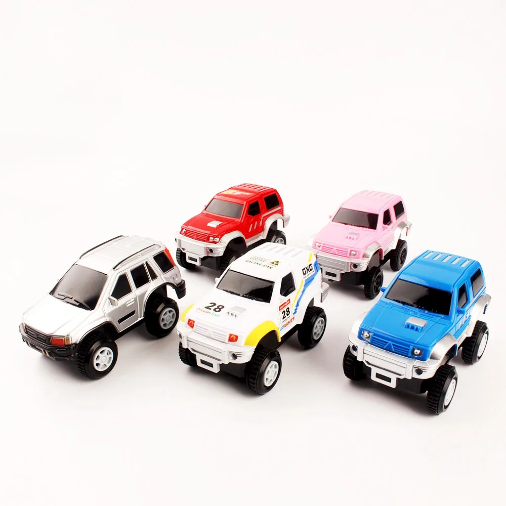 Colourful Tracks Cars Plastic Tracks Toy Parts Car for Magic Glowing