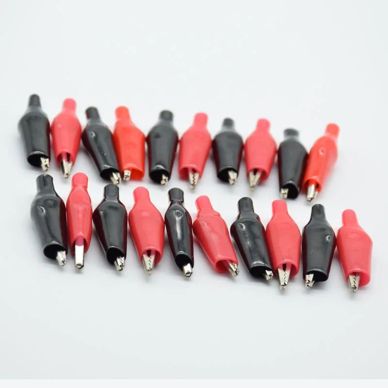 35mm soft plastic coating test probe alligator clip crocodile test clip 20Pcs