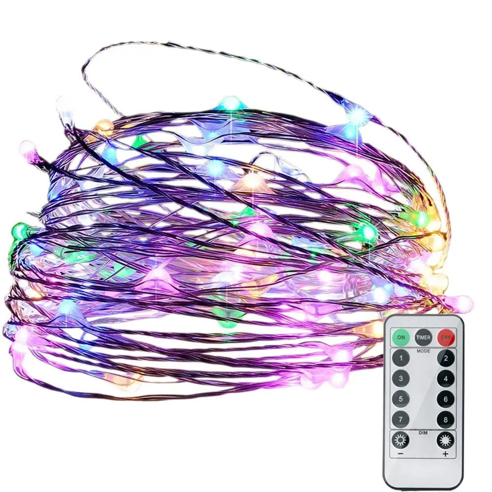 String Lights with Timer Function 39ft 100 LEDs Dimmable Decorative