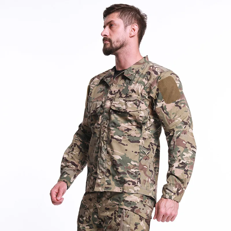 Полевая Боевая тренировочная тактическая рубашка Мужская Уличная походная клетчатая ткань износостойкая камуфляжная дышащая Военная Рубашка