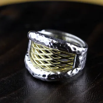 

The character of silver S925 silver jewelry wholesale exaggerated personality female hand hollow silver ring opening