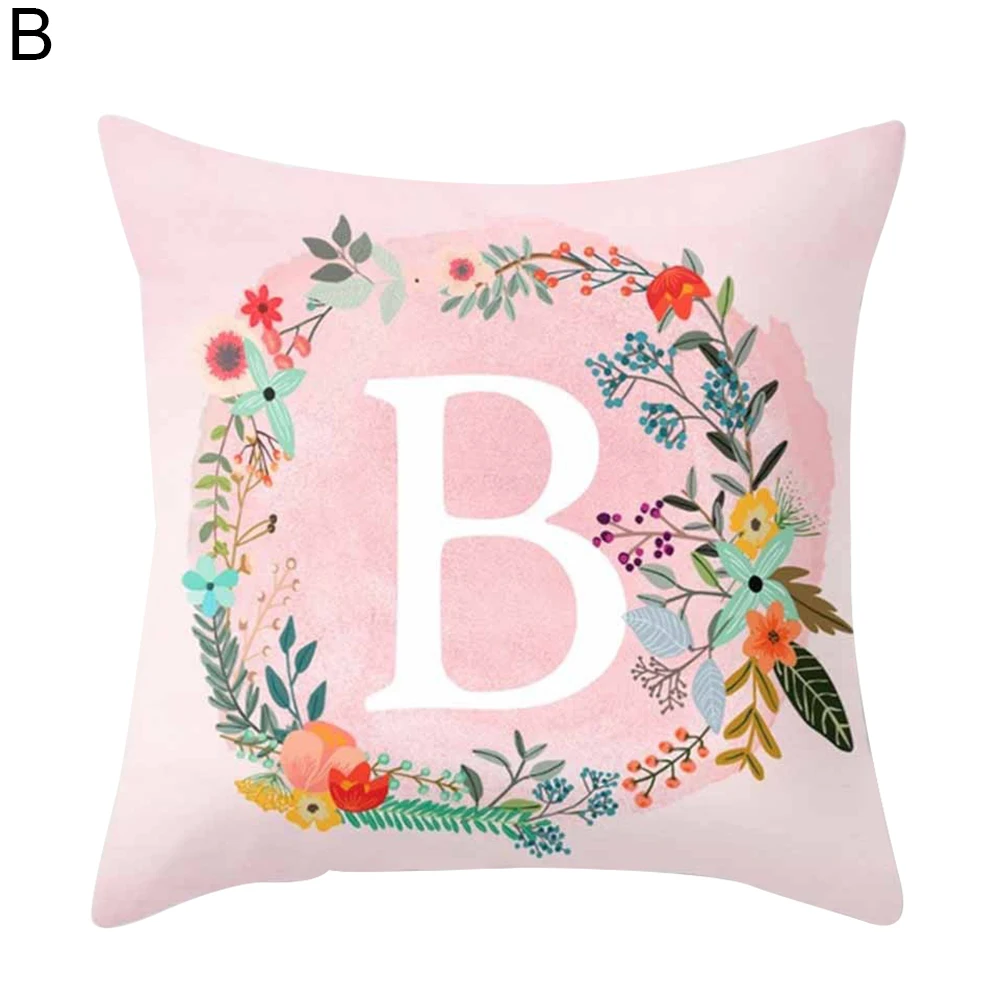 spesifikasi 1 PC Fashion Gaya Pink A Sampai Z Huruf Pola Sarung Bantal Lembut Nyaman Square Sarung Bantal Sarung Bantal