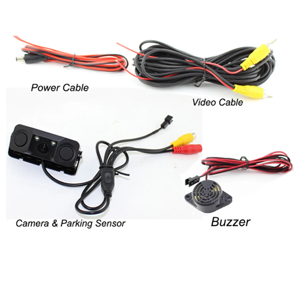 ANSHILONG Авто парктроник Видео парковочный датчик Би сигнализация с камерой заднего вида+ 2 радар Датчик видео дисплей индикатор
