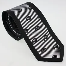 YIBEI Coachella Для мужчин черные границы серебряной полосой Пейсли Цветочные галстук-бабочка уникальный строгие Галстуки 8,5 cm Тканные Для мужчин s шеи галстуком-бабочкой на свадьбу