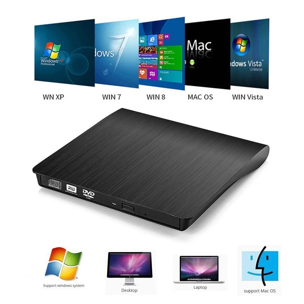 Внешний DVD привод USB 3 0 портативный CD RW записывающее устройство оптический