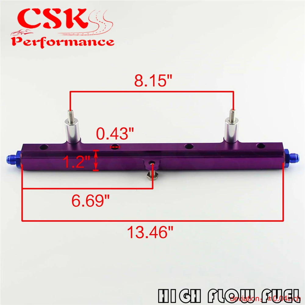 Алюминиевый инжектор топлива впрыска рельса подходит для MR2 SW20 Celica ST205 Gen3 3S-GTE фиолетовый/синий