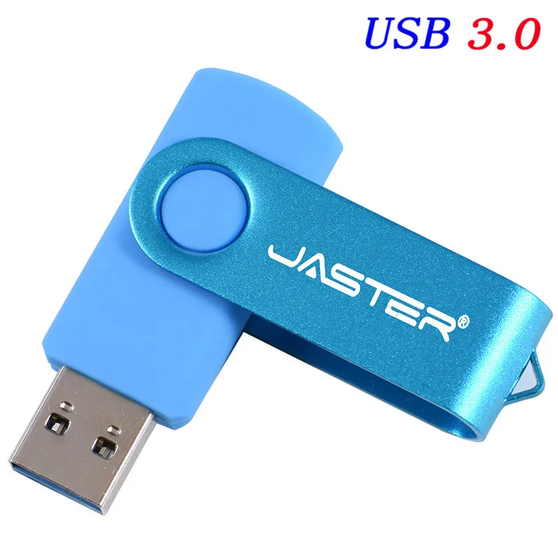 JASTER USB 3,0 пластик 11 цветов вращающийся usb флеш-накопитель pengdrive 4 ГБ 8 ГБ 16 ГБ 32 ГБ 64 ГБ 128 ГБ U диск флешка в подарок - Цвет: Light blue