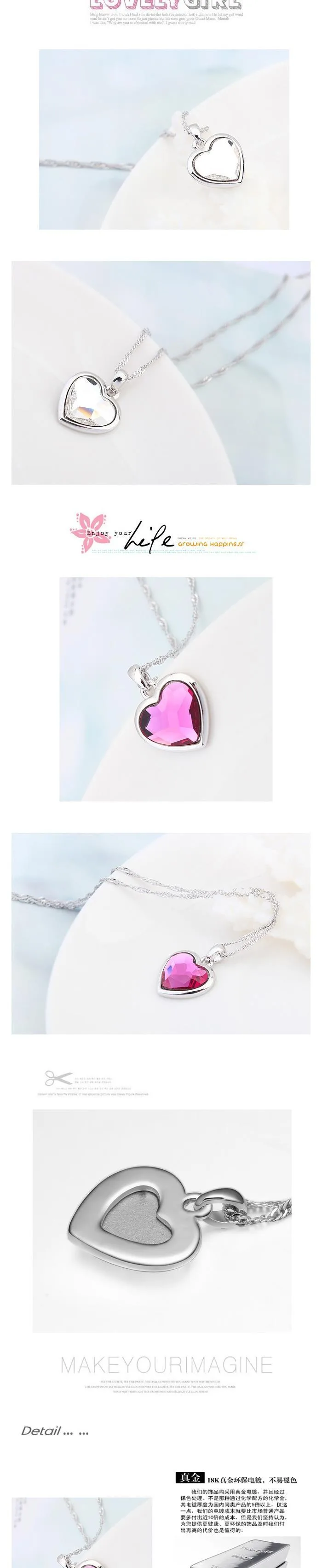 BeBella розовая подвеска в форме сердца с кристаллами ожерелье с кристаллами от Swarovski для женщин девочек модные ювелирные изделия подарок на день рождения