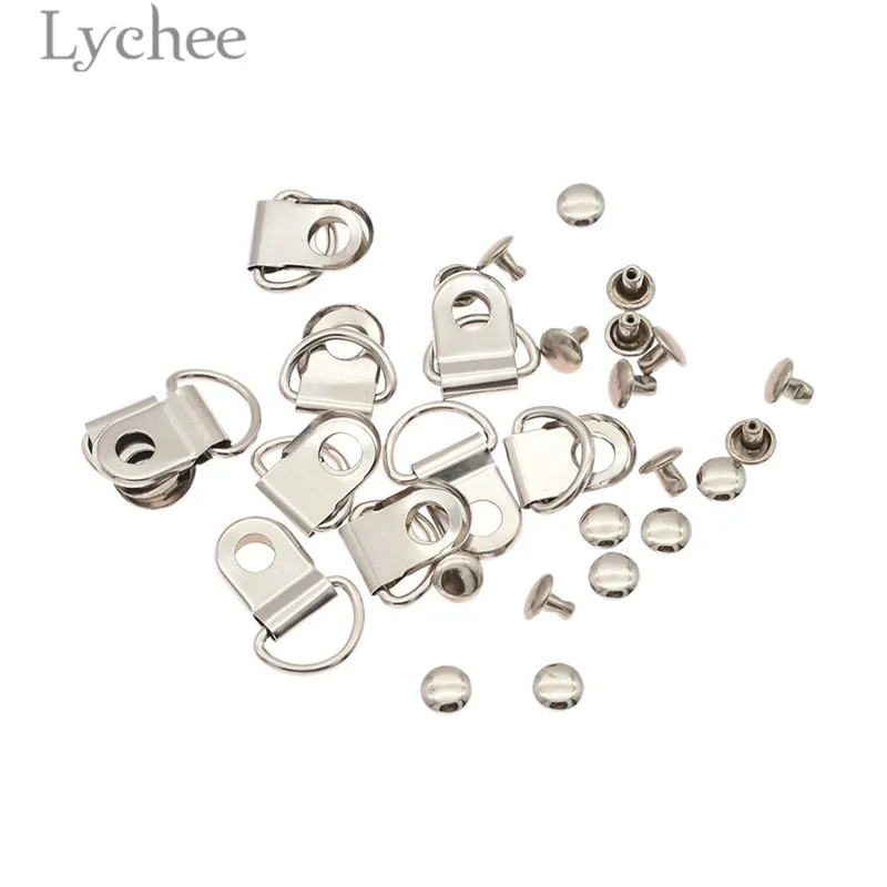 Кожаные Металлические d образные пряжки Lychee Life 10 шт. серебристая бронзовая