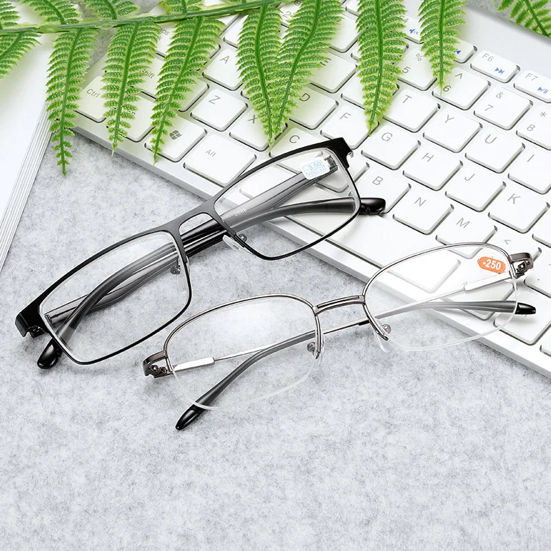 Iboode очки для близорукости для женщин и мужчин Ретро металлическая оправа квадратные ультралегкие студенческие короткие очки для коррекции зрения унисекс-1,0 до-6,0