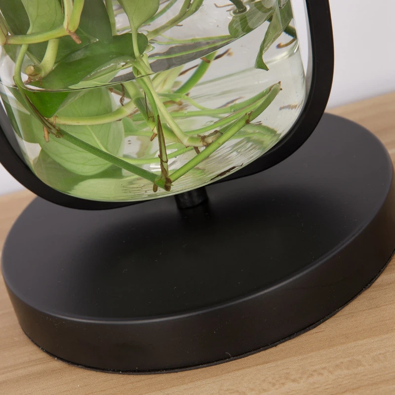 Creative Plant Table Lamp Study Bedroom Bedside Lamp Reading Living Room Table Light with Clear Glass Basin Home Decoration Lamp (12)