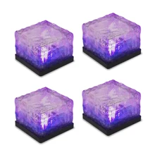 Tomshine 4 шт. солнечной энергии светодиодный Заземленный Кристалл Стекло ледяной кирпич форма белый уличный дворовый садовый настил дорога свет лампы